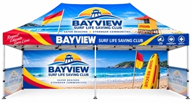 Branded Pop Up Marquee 6m x 3m With Back And Two Side Walls