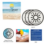 Circular Sunburn Alert Sticker 3 Pack