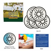 Circular Sunburn Alert Sticker 5 Pack