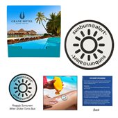 Circular Sunburn Alert Sticker