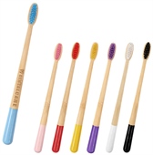 Coloured Handle Bamboo Conical Toothbrush