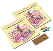 Custom Square Colouring Book With Crayons