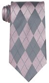Diamond Pattern Silk Tie In Pink