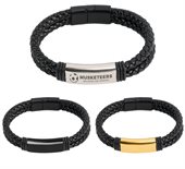 Double Braided Leather Bracelet With Magnetic Clasp