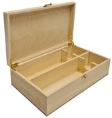 Double Timber Hinged Wine Box With Clamp Closure