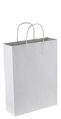 E1A Medium Tall White Eco Shopper With Twisted Paper Handle
