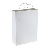 E1B Large Tall White Eco Shopper With Twisted Paper Handle