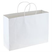E1C Medium Wide White Eco Shopper With Twisted Paper Handle