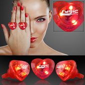 Flashing LED Red Heart Ring