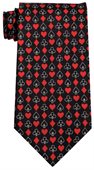 Full House Black Polyester Tie