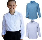 Girls Peter Pan Collar Long Sleeve School Shirt