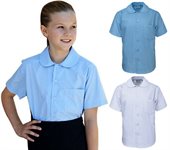 Girls Peter Pan Short Sleeve School Shirt