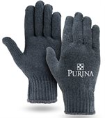 Grey Knit Gloves