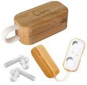 Halifax TWS Earbuds In Bamboo Charging Case