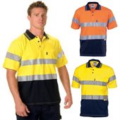 HiVis Cool-Breeze Cotton Jersey Polo Reflective Tape Short Sleeve