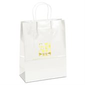 J1C Medium White Gloss Paper Bag Twisted Paper Handles