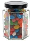 Jelly Beans Mixed Colours Large Hexagon Glass Jar