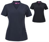 Ladies Mandarin Collar Scrub Top