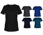 Ladies Multi Pocket Moisture Wicking Scrub Top