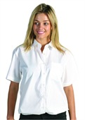 Ladies Poplin Shirt With Pocket Short Sleeve