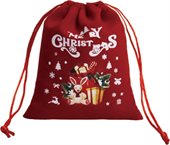 Large Velvet Red Drawstring Gift Bag