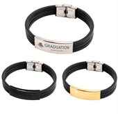 Layered Leather Bracelet With Hook Buckle