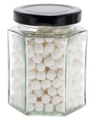 Mini MInts Large Hexagon Glass Jar