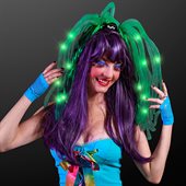 Noodle Hair Headband With Green LEDS