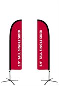O1B Small Straight Feather Banner Two Side Print