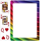 Poker Playing Cards Customisable Rainbow Frame Theme Back