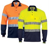 Prodigy Hi Vis Two Tone Long Sleeve Polo With Reflective Tape