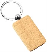 Rectangular Beech Wood Keyring