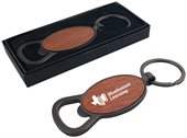 Round Wood Bottle Opener Keyring