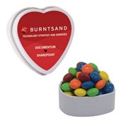 Small Heart Tin Packed With Chocolate Beans