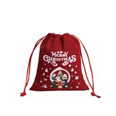 Small Velvet Red Drawstring Gift Bag