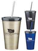 Stainless Steel Double Wall Tumbler With Straw