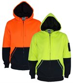 Tempo Hi Vis Two Tone Full Zip Super Fleecy Hoodie