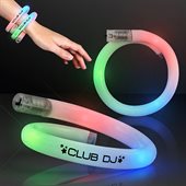 Twister White Wristband With Flashing Rainbow LED