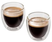 Two Double Walled 80ml Espresso Glasses